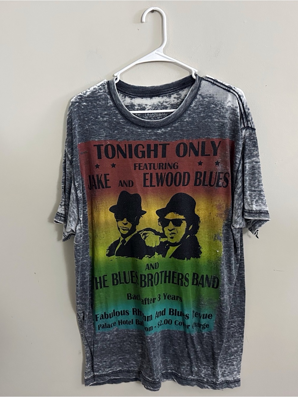 House of Blues The Blues Brother Burnout Graphic T-shirt Casual Grunge Rock